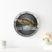 Moon Water & Walleye Pike Große Wanduhr (Zuhause)