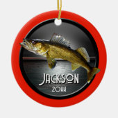 Moon Water & Walleye Pike Keramik Ornament (Vorne)