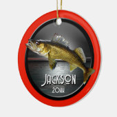Moon Water & Walleye Pike Keramik Ornament (Links)