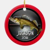 Moon Water & Walleye Pike Keramik Ornament (Hinten)