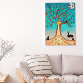 Moon Watercolor Tree of Life Art Poster