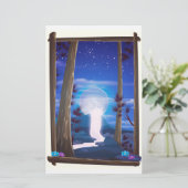 Moon Waterfall Briefpapier (Stehend Vorderseite)