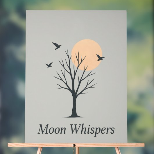 Moon Whispers - Serene Night Birds Poster (Neutral)