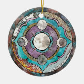 Moon Wiccan Hexe Pagan Hexchy Witchcraft Xmas Keramik Ornament (Vorne)