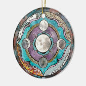 Moon Wiccan Hexe Pagan Hexchy Witchcraft Xmas Keramik Ornament (Links)