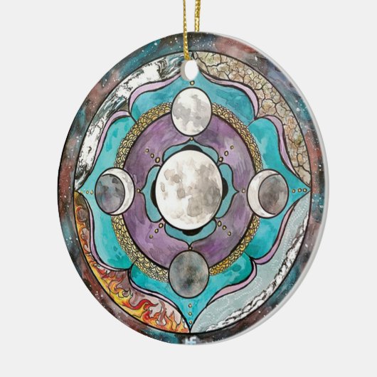 Moon Wiccan Hexe Pagan Hexchy Witchcraft Xmas Keramik Ornament (Links)