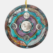 Moon Wiccan Hexe Pagan Hexchy Witchcraft Xmas Keramik Ornament (Hinten)