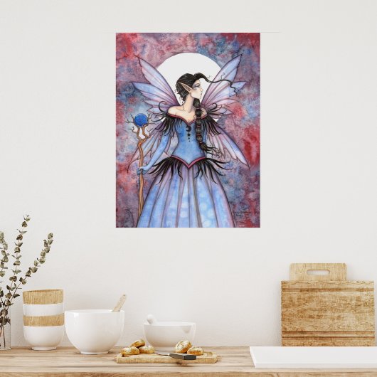 Moon Winter Mystical Fairy Fantasy Art Poster (Küche)