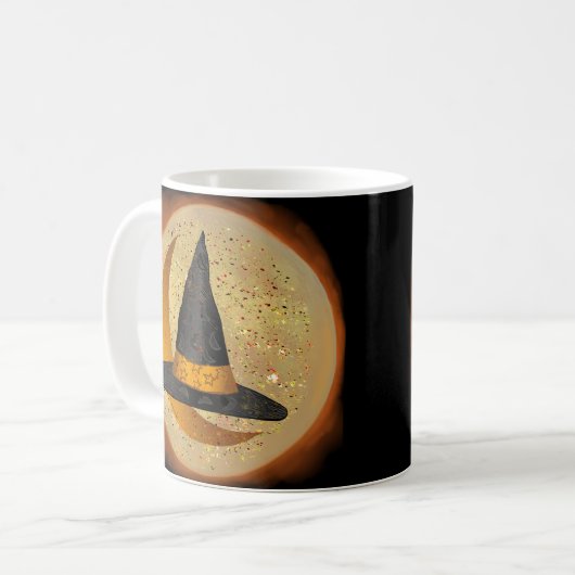 Moon Witch Hat benutzerdefinierte Tasse (Vorderseite Links)
