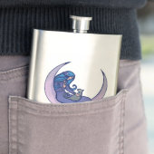 Moon Witch MoonChild Pagan Wicca Kunst, Dichtung u Flachmann (Beispiel)