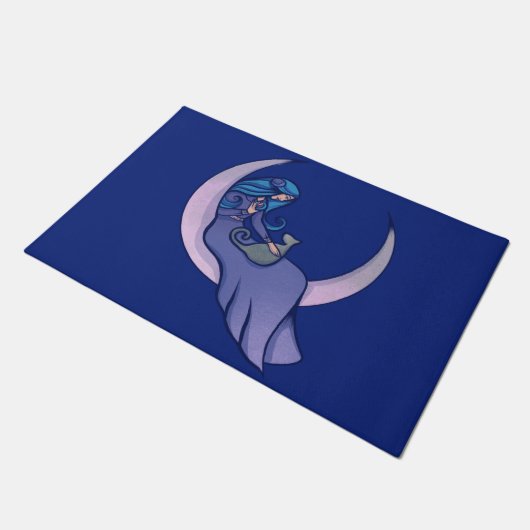 Moon Witch MoonChild Pagan Wicca Kunst, Dichtung u Fußmatte (Schrägansicht)