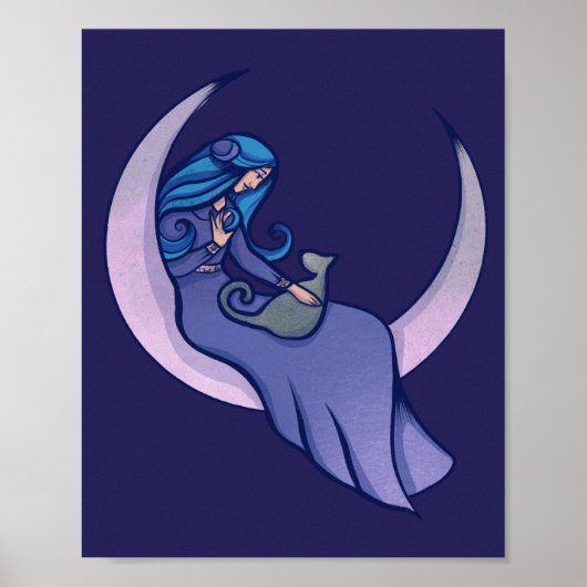 Moon Witch MoonChild Pagan Wicca Kunst, Dichtung u Poster (Vorne)