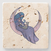 Moon Witch MoonChild Pagan Wicca Kunst, Dichtung u Steinuntersetzer (Vorderseite)