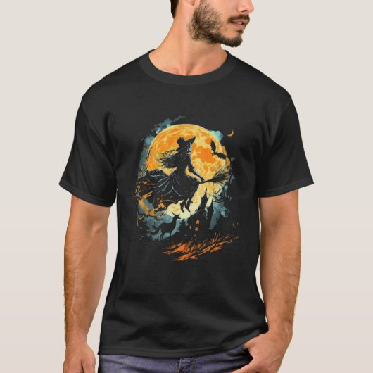 Moon Witch Witchcraft Halloween  2 T-Shirt (Vorderseite)
