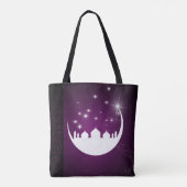 Moon with Mosque Silhouette All-Over-Print Tote Tasche (Rückseite)
