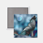 Moon Wolf Fantasy Magnet (Vorderseite/Rückseite)