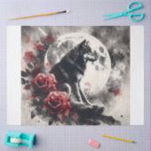 Moon Wolf Floral Seidenpapier (Basteln)