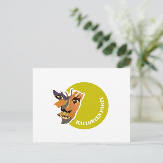 Moon Wolf, Halloween-Party Einladung (Stehend Vorderseite)