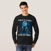 Moon Wolf, Lonely Wolf Allone Howling Alpha Wolf A T-Shirt (Vorne ganz)