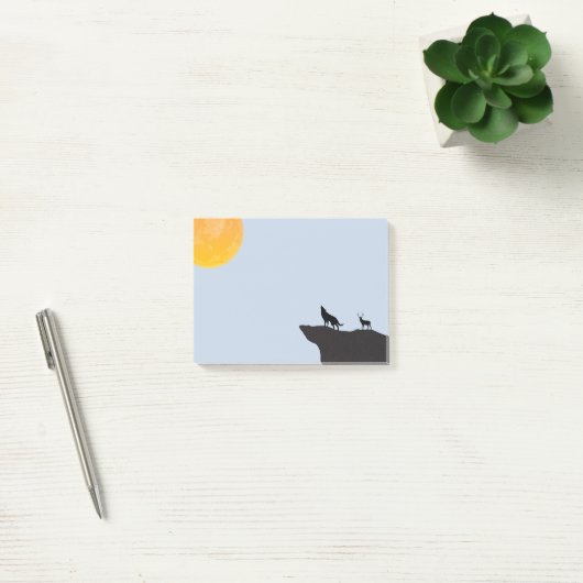 Moon Wolf Post-it Klebezettel (Büro)