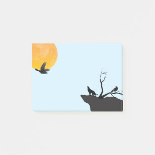 Moon Wolf Raven Post-it Notes Klebezettel