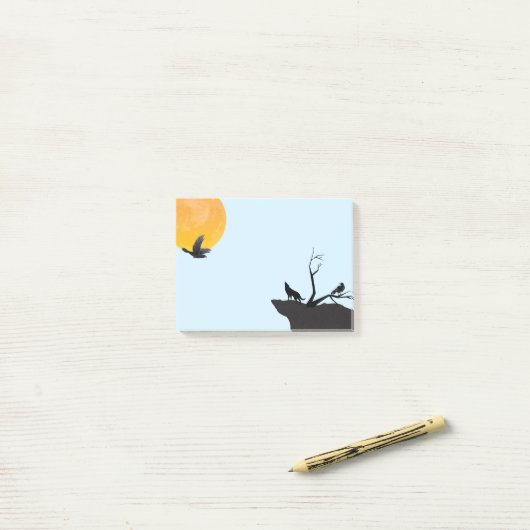 Moon Wolf Raven Post-it Notes Klebezettel (Auf Schreibtisch)
