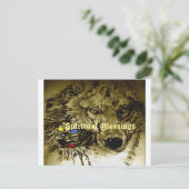 Moon Wolf Spirituelle Segnungen Postkarte (Stehend Vorderseite)