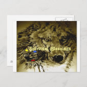 Moon Wolf Spirituelle Segnungen Postkarte (Vorne/Hinten)