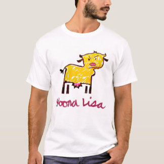 Moona Lisa Cow Zeichnend T - Shirt