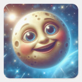 Moonage Lmiles Quadratischer Aufkleber (Vorderseite)