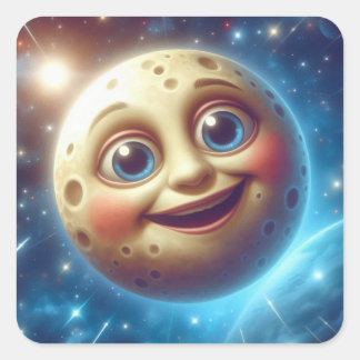 Moonage Lmiles Quadratischer Aufkleber