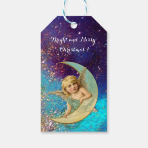 MOONANGEL IN BLAUE GOLD GELBE GLITZERN GESCHENKANHÄNGER