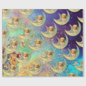 MOONANGEL IN BLAUE GOLD GELBE GLITZERN GESCHENKPAPIER (Flach)