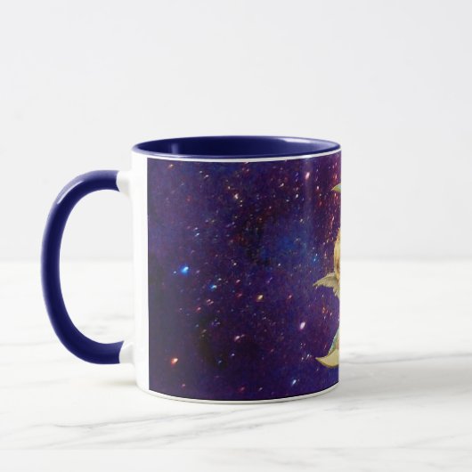 MOONANGEL IN BLAUE GOLD GELBE GLITZERN TASSE (Links)