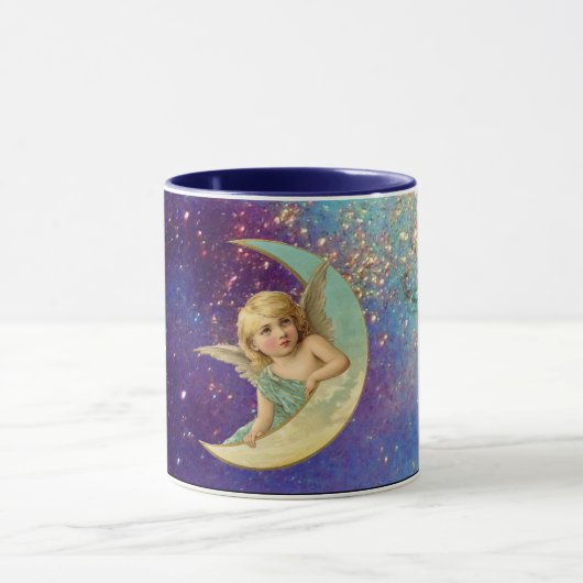 MOONANGEL IN BLAUE GOLD GELBE GLITZERN TASSE (Zentrum)
