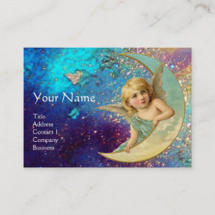 MOONANGEL IN BLAUE GOLD GELBE GLITZERN VISITENKARTE