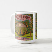 Moonbeam Brand | Vintages Zitruszeichen Kaffeetasse (Vorderseite Links)