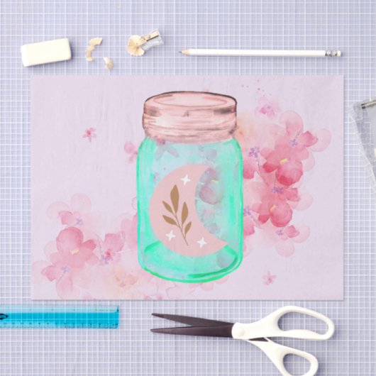 Moonbeam Mason Jar Decoupage Seidenpapier (Handwerk)