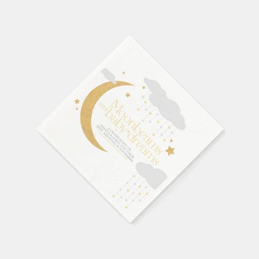 Moonbeams and baby dreams baby shower yellow serviette (Ecke)