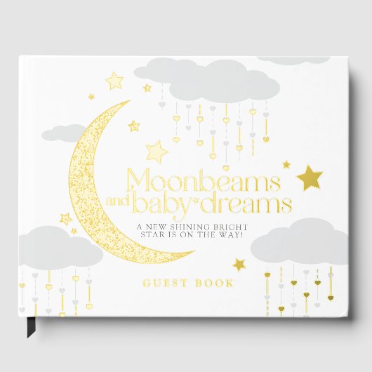 Moonbeams and baby dreams Foil Guestbook Gästebuch (Vorderseite)