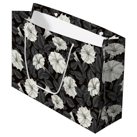 Moonblumen Große Geschenktasche Geschenktüte (Vorderseite Schrägansicht)
