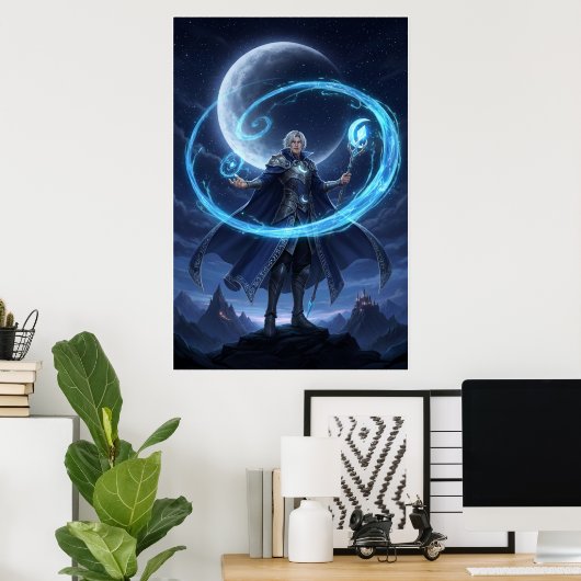 Moonbound Arcane Mage Poster Art (Heimbüro)