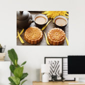 Mooncake und Tee, chinesisches Festival Mitte Herb Poster (Heimbüro)