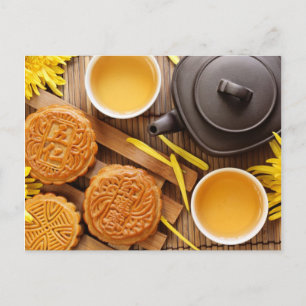 Mooncake und Tee, Chinesisches Halbherbstfest 2 Postkarte