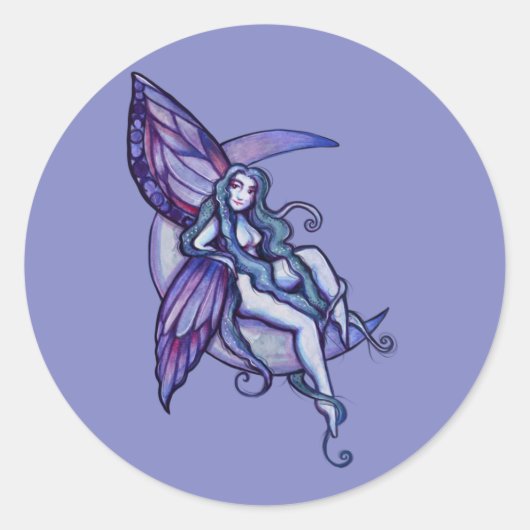 MoonChild Fairy Moon Fee Art Fee Runder Aufkleber (Vorderseite)