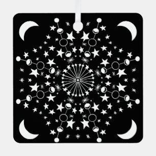 Moonchild Mandala Stars Moon Child Witchy Art Ornament Aus Metall