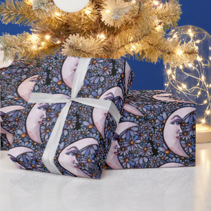 MoonChild Moon Goddess Art Moon Kind Lila Geschenkpapier