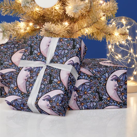 MoonChild Moon Goddess Art Moon Kind Lila Geschenkpapier (Feiertage)