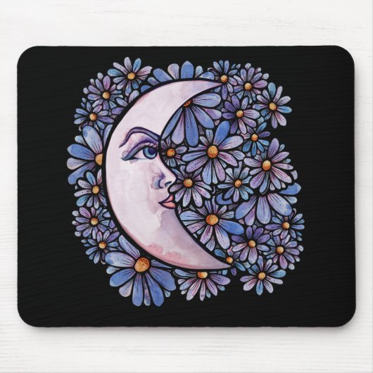 MoonChild Moon Goddess Art Moon Kind Lila Mousepad (Vorne)