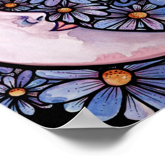 MoonChild Moon Goddess Art Moon Kind Lila Poster (Ecke)